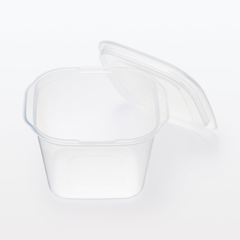 일본 무인양품 뚜껑을 덮은 채 전자레인지에 쓸 수 있는 사각 용기 정사각형 900mL 2개입