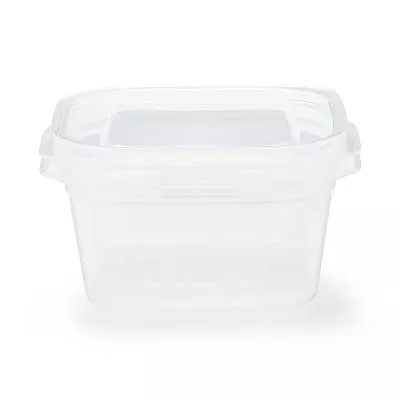 일본 무인양품 뚜껑째 전자레인지 사용 가능한 사각 용기 정사각형 630mL 2개입
