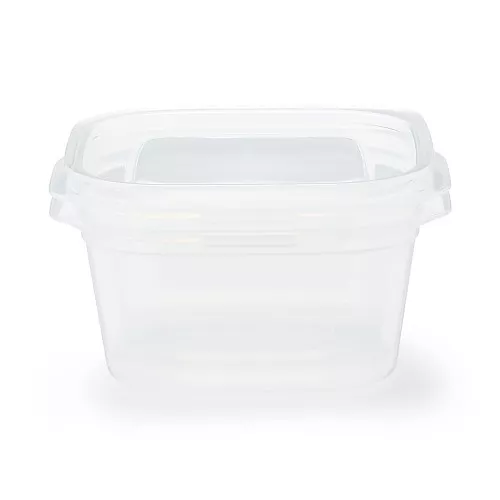일본 무인양품 뚜껑째 전자레인지 사용 가능한 사각 용기 정사각형 630mL 2개입