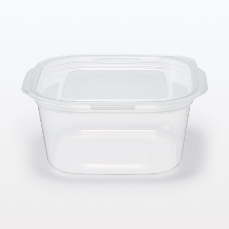 일본 무인양품 뚜껑째 전자레인지 사용 가능한 사각 용기 정사각형 630mL 2개입