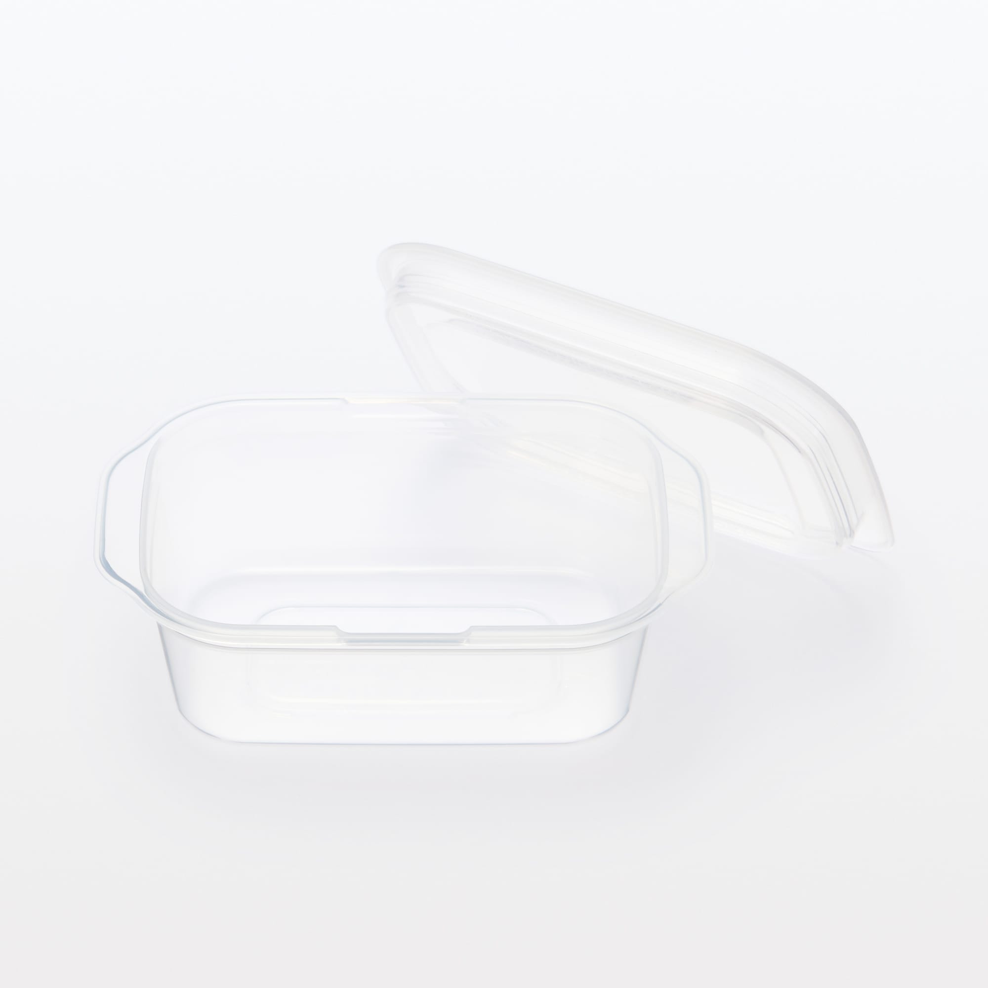 일본 무인양품 뚜껑째 전자레인지 사용 가능한 사각 용기 직사각형 180mL 4개입