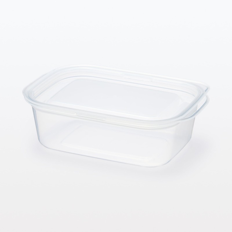 일본 무인양품 뚜껑째 전자레인지 사용 가능한 사각 용기 직사각형 400mL 3개입