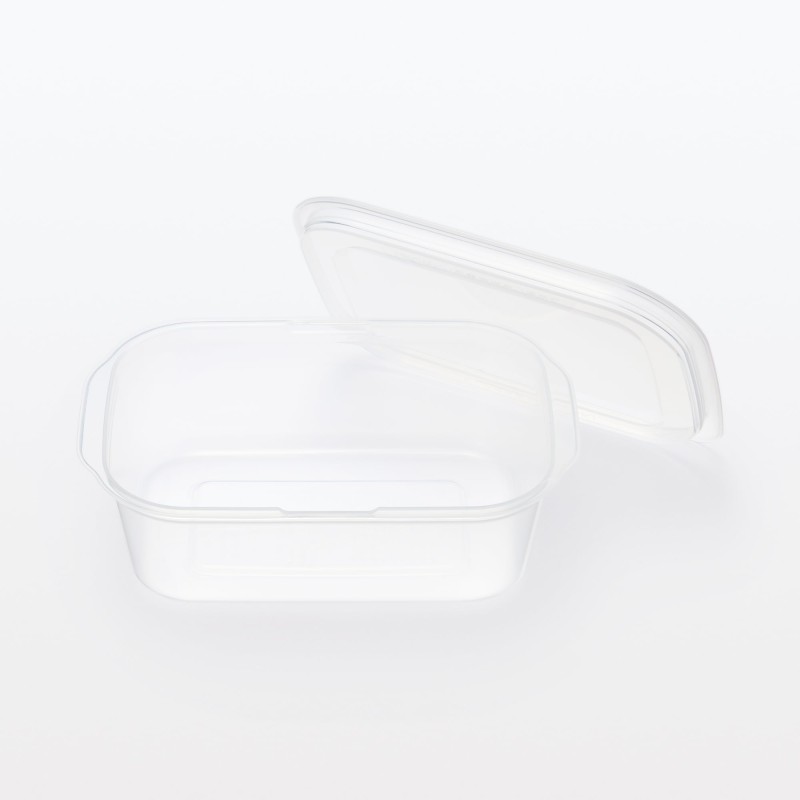 일본 무인양품 뚜껑째 전자레인지 사용 가능한 사각 용기 직사각형 850mL 2개입