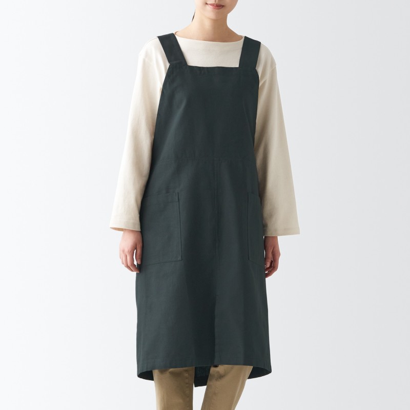 일본 무인양품 면 평직 워크 에이프런 앞치마 남녀공용 L~XL