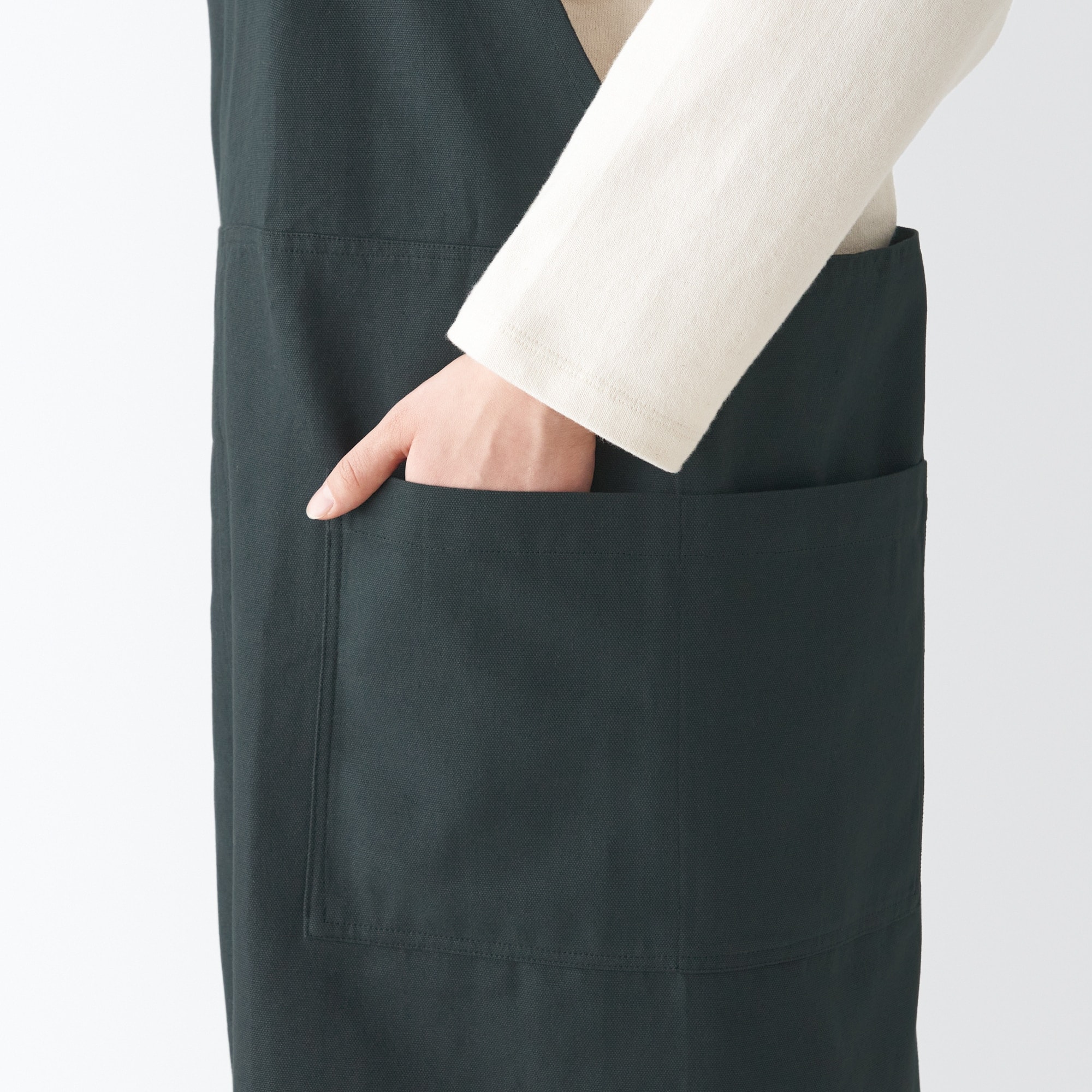 일본 무인양품 면 평직 워크 에이프런 앞치마 남녀공용 S~M