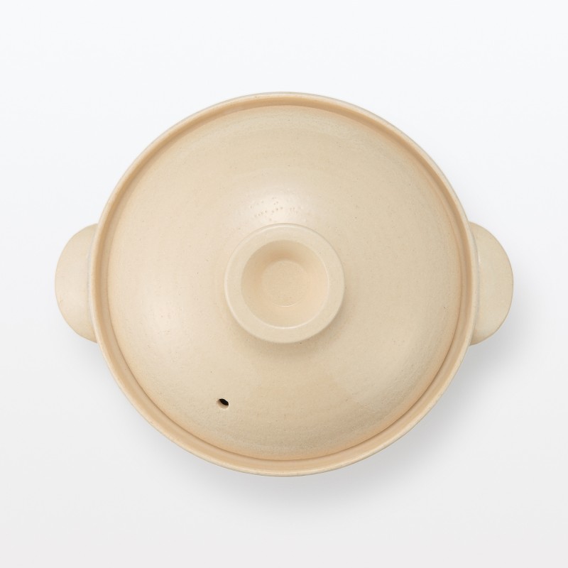 일본 무인양품 반코야키 뚝배기 2~3인용·1600mL 투명유