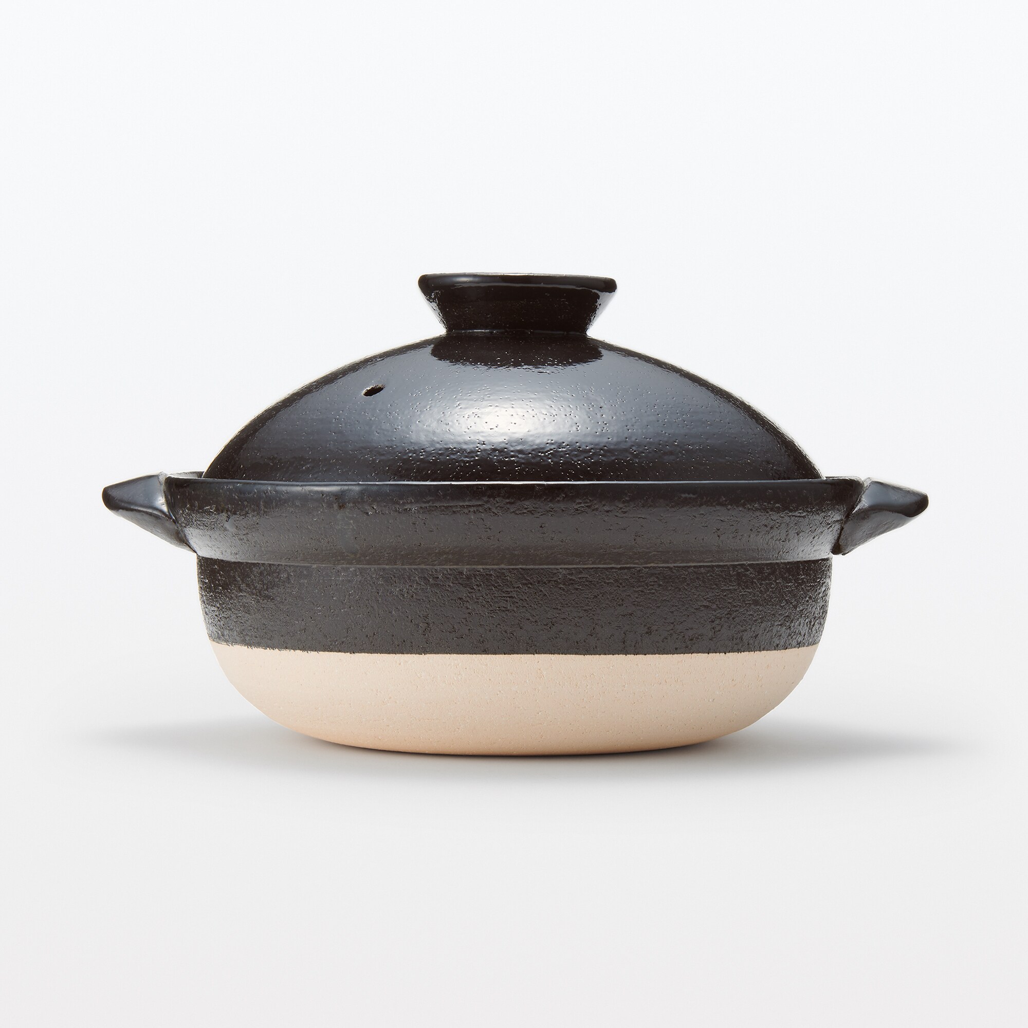 일본 무인양품 반코야키 뚝배기 2~3인용·1600mL 흑유