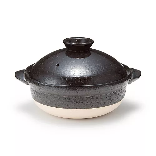 일본 무인양품 반코야키 뚝배기 2~3인용·1600mL 흑유
