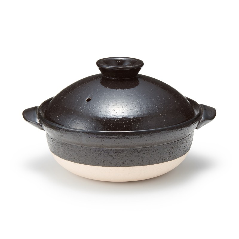 일본 무인양품 반코야키 뚝배기 2~3인용·1600mL 흑유