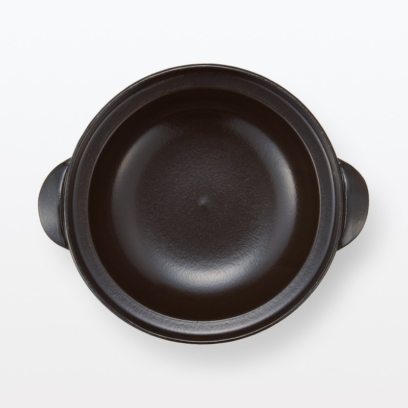 일본 무인양품 반코야키 뚝배기 2~3인용·1600mL 흑유