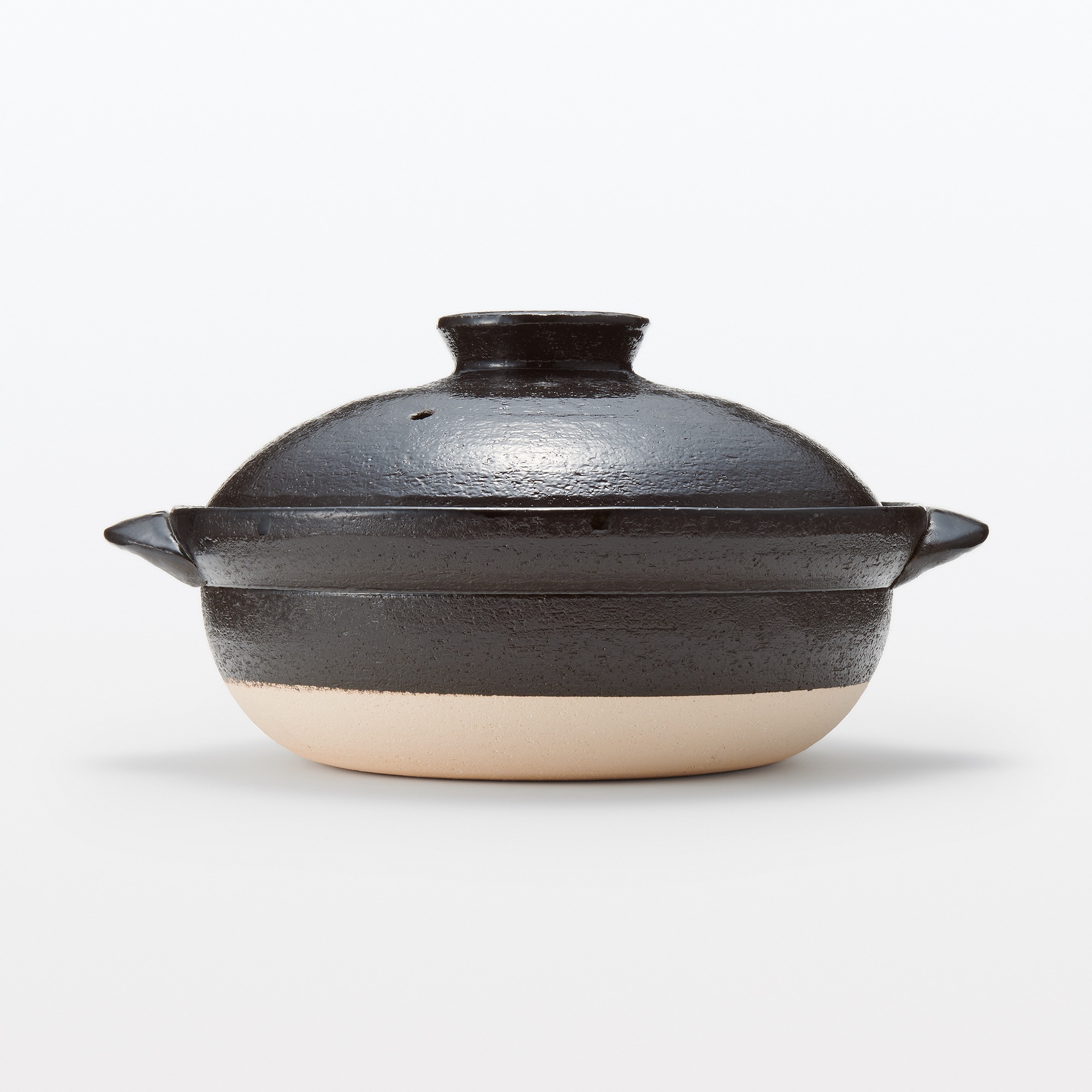 일본 무인양품 반코야키 뚝배기 3~4인용·2400mL 흑유