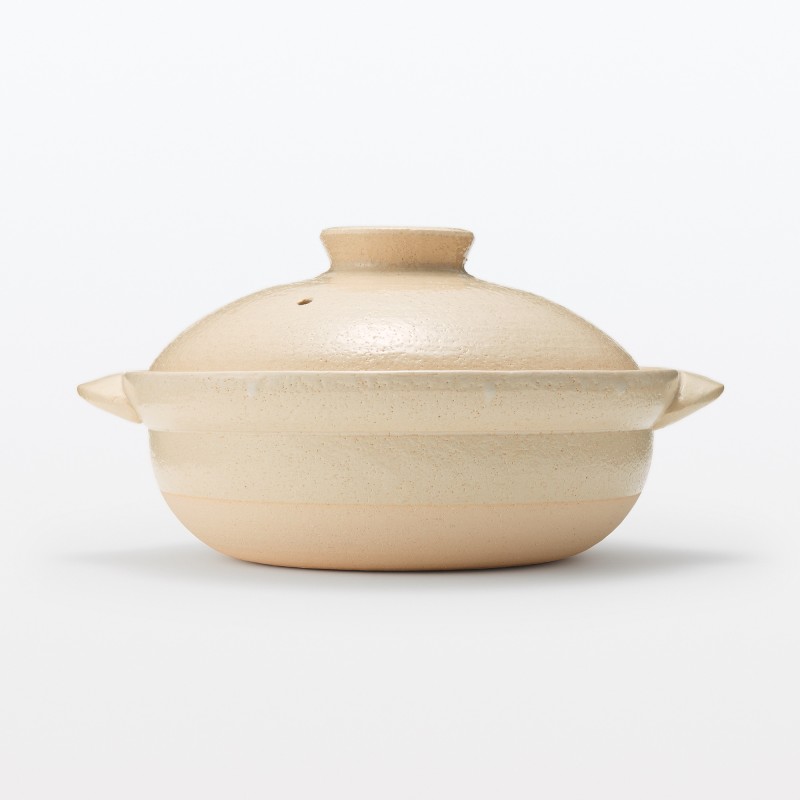 일본 무인양품 반코야키 뚝배기 3~4인용·2400mL 투명유