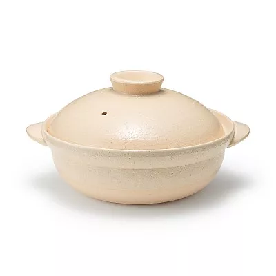 일본 무인양품 반코야키 뚝배기 3~4인용·2400mL 투명유
