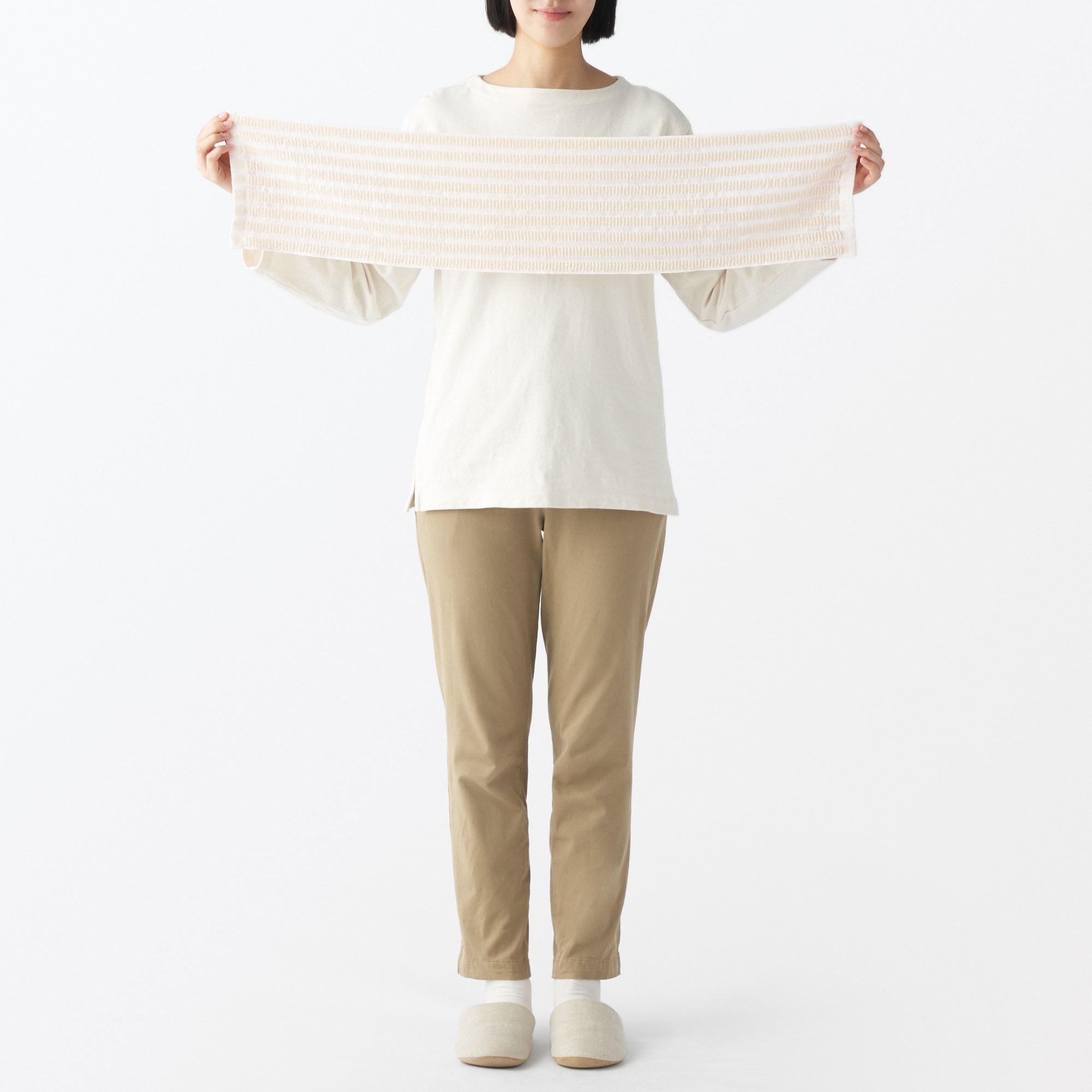 일본 무인양품 면 파일 바스타올 바디 타월 18x90cm