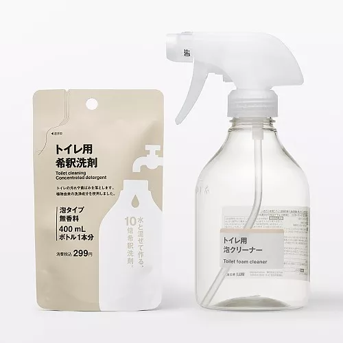 일본 무인양품 변기용 희석 세제 세트 거품 클리너 보틀 + 희석 세제 1봉