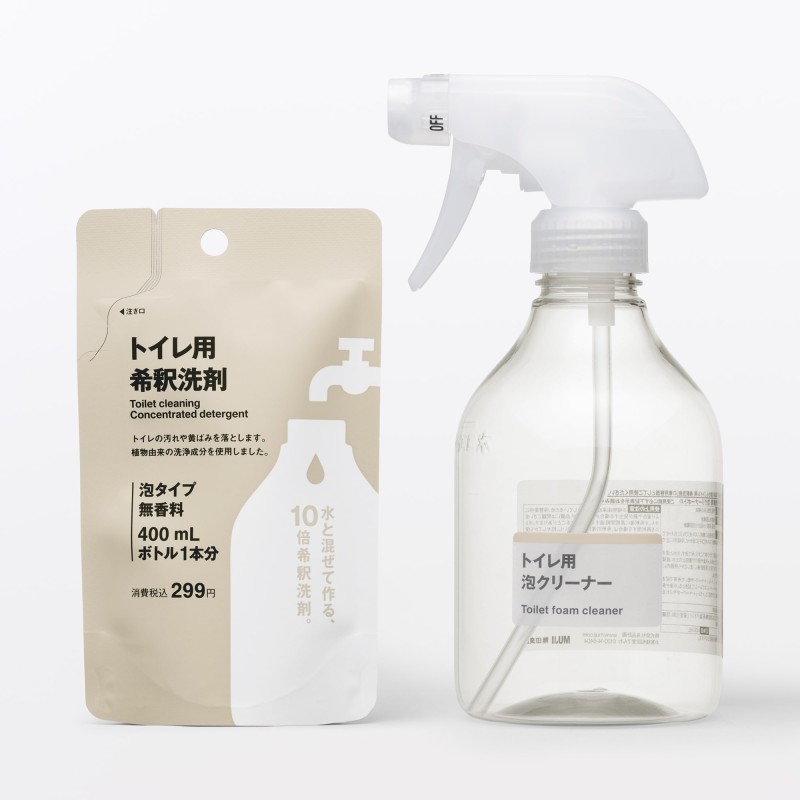 일본 무인양품 변기용 희석 세제 세트 거품 클리너 보틀 + 희석 세제 1봉