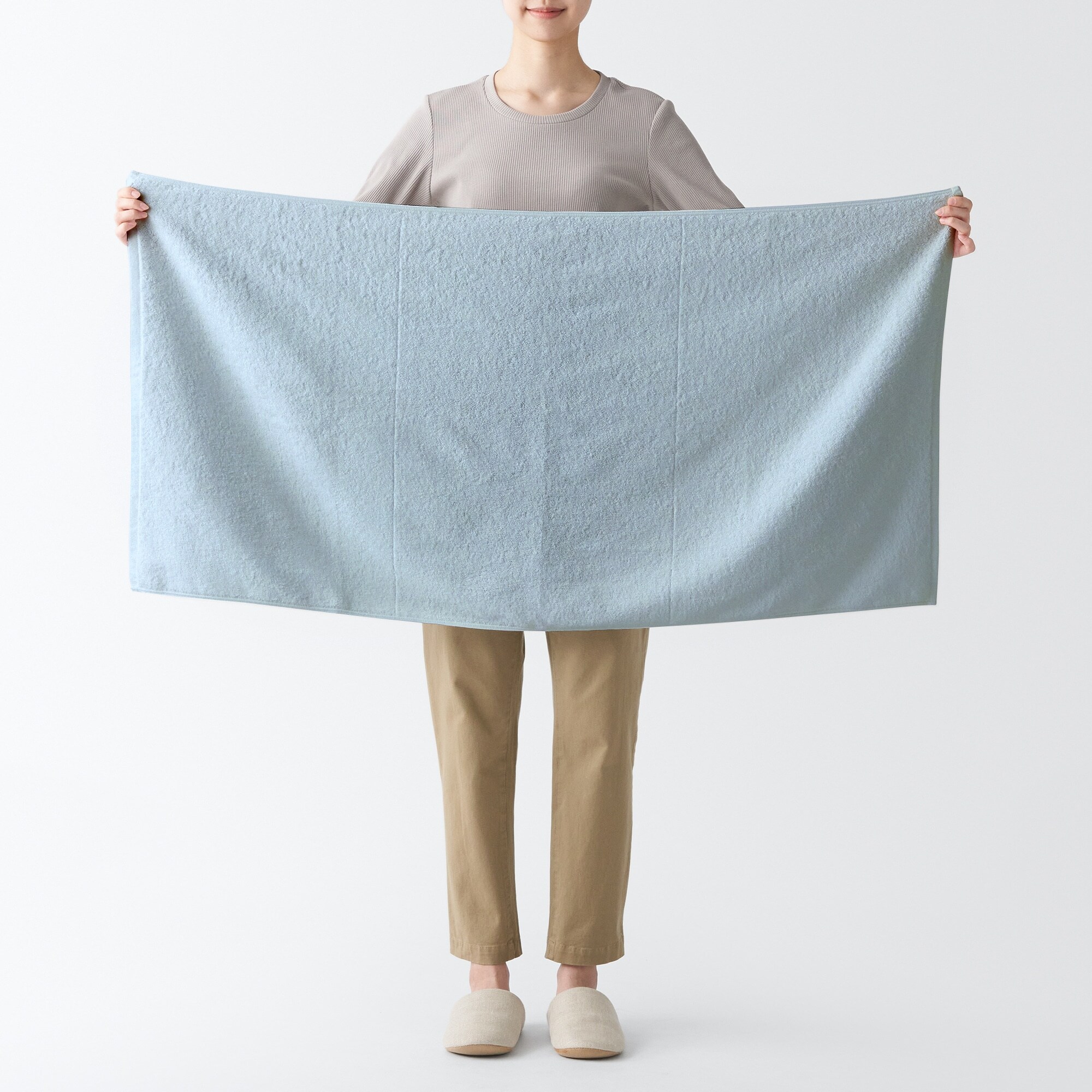 일본 무인양품 부드러운 얇은 목욕 타월 60x120cm 블루