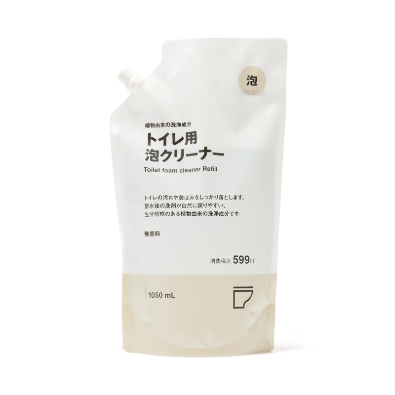 일본 무인양품 식물 유래 세정 성분 화장실용 거품 클리너 리필용 1050ml
