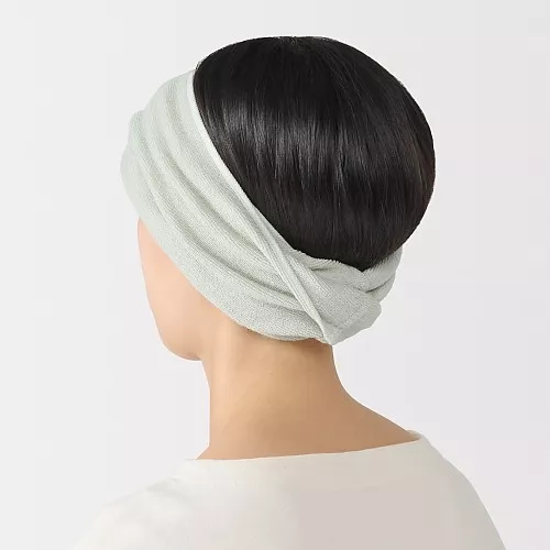 일본 무인양품 신축성 터번 타월 25x34cm 페일 그린