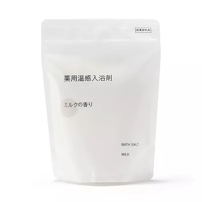 일본 무인양품 약용 온감 입욕제 밀크향 스푼 포함 360g
