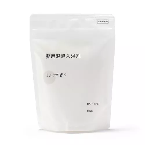 일본 무인양품 약용 온감 입욕제 밀크향 스푼 포함 360g
