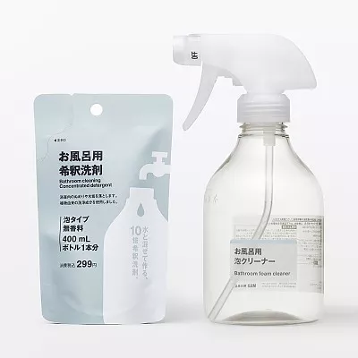 일본 무인양품 욕실용 희석 세제 세트 거품 클리너 보틀 + 희석 세제 1봉