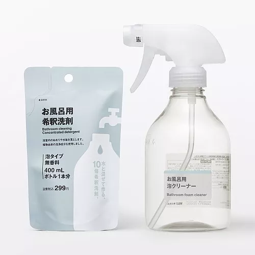 일본 무인양품 욕실용 희석 세제 세트 거품 클리너 보틀 + 희석 세제 1봉