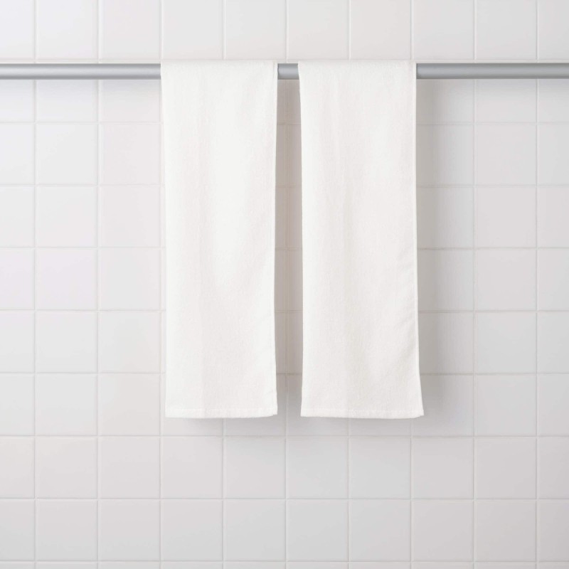 일본 무인양품 파일직 롱 타월 2장 세트 34x110cm 오프화이트