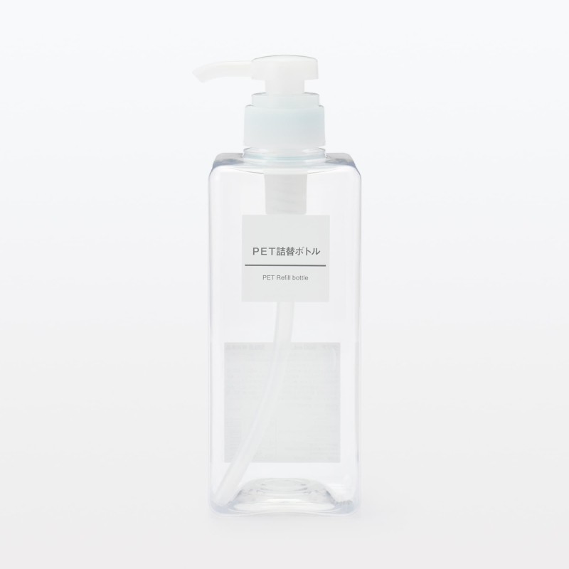 일본 무인양품 PET 리필 보틀 600ml 클리어