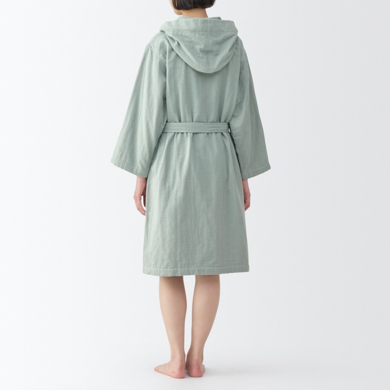 일본 무인양품 거즈 파일 배스로브 목욕 가운 남녀공용 L-XL 라이트 그린