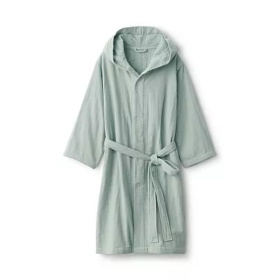 일본 무인양품 거즈 파일 배스로브 목욕 가운 남녀공용 L-XL 라이트 그린