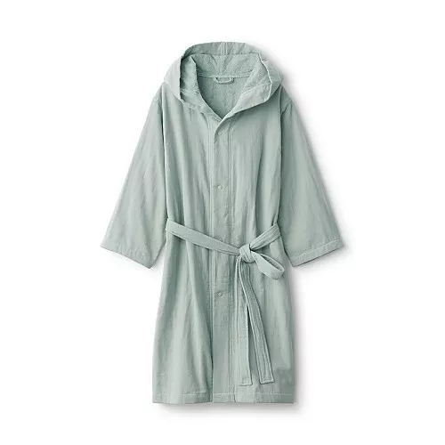 일본 무인양품 거즈 파일 배스로브 목욕 가운 남녀공용 L-XL 라이트 그린