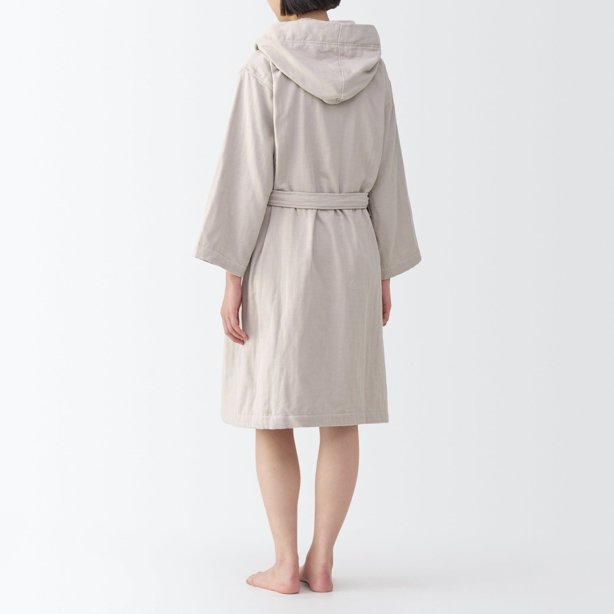 일본 무인양품 거즈 파일 배스로브 목욕 가운 남녀공용 L-XL 베이지