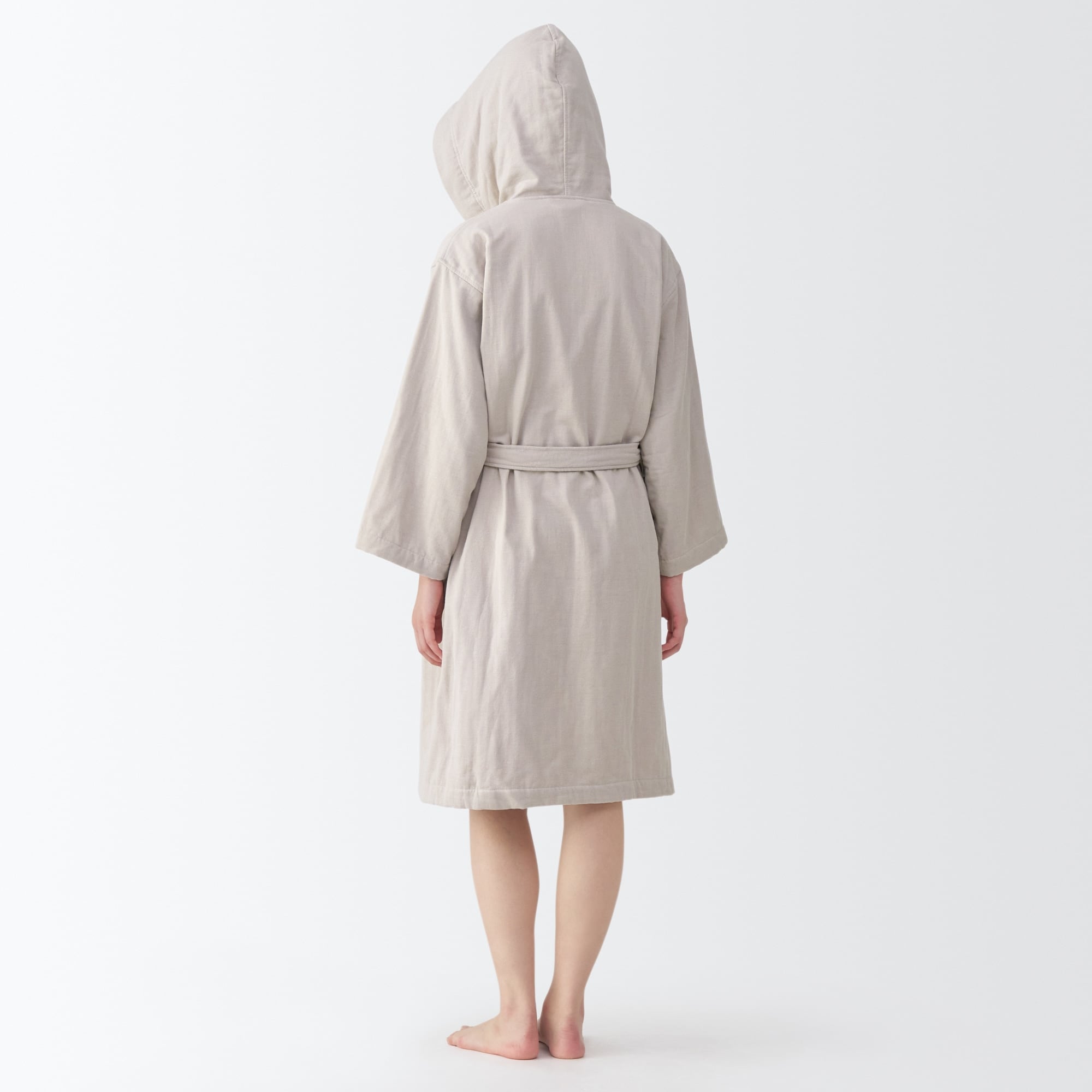 일본 무인양품 거즈 파일 배스로브 목욕 가운 남녀공용 L-XL 베이지