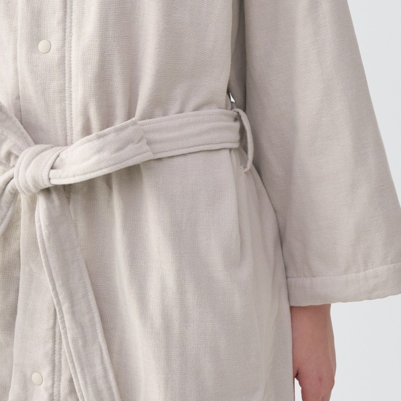 일본 무인양품 거즈 파일 배스로브 목욕 가운 남녀공용 L-XL 베이지