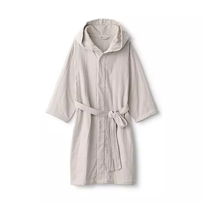 일본 무인양품 거즈 파일 배스로브 목욕 가운 남녀공용 L-XL 베이지