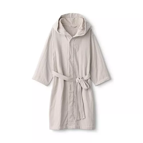 일본 무인양품 거즈 파일 배스로브 목욕 가운 남녀공용 L-XL 베이지