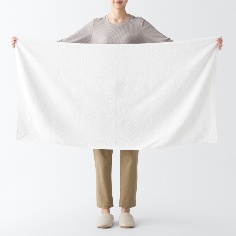 일본 무인양품 도톰한 파일 대형 목욕 타월 70x140cm 오프화이트