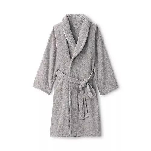 일본 무인양품 도톰한 파일 배스로브 목욕 가운 남녀공용 L-XL 그레이
