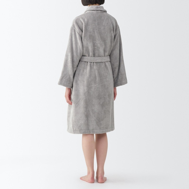 일본 무인양품 도톰한 파일 배스로브 목욕 가운 남녀공용 L-XL 그레이