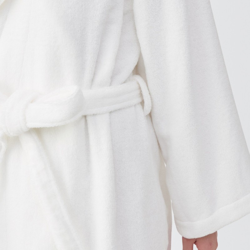 일본 무인양품 도톰한 파일 배스로브 목욕 가운 남녀공용 L-XL 오프화이트