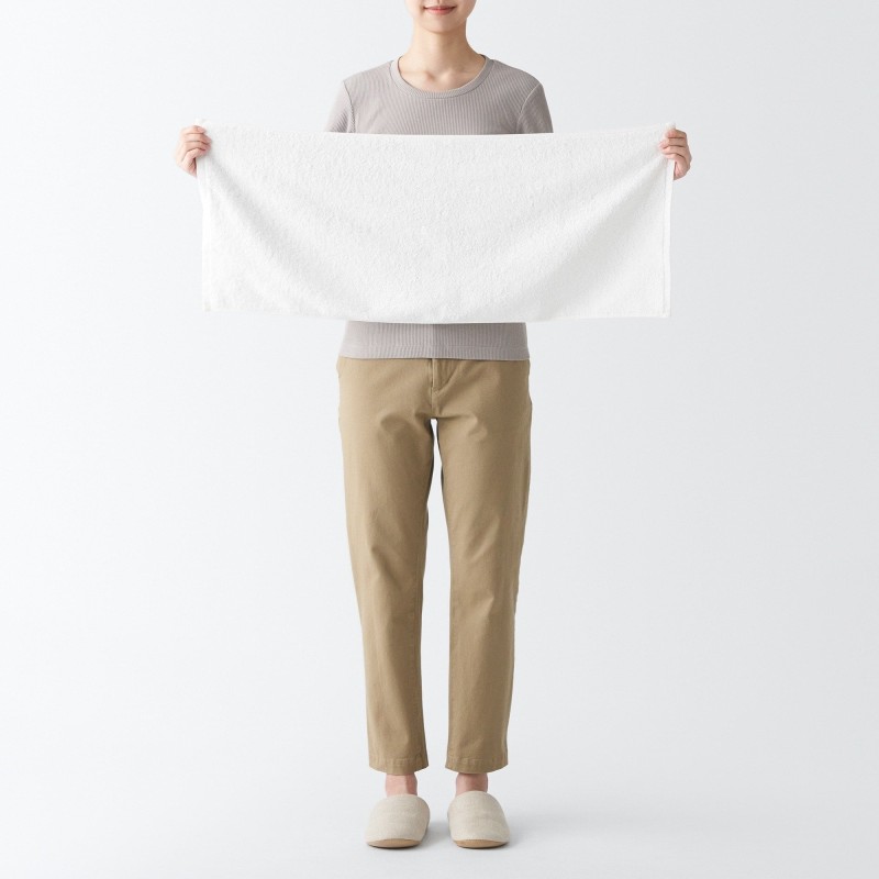 일본 무인양품 도톰한 파일 페이스 타월 34x85cm 오프화이트