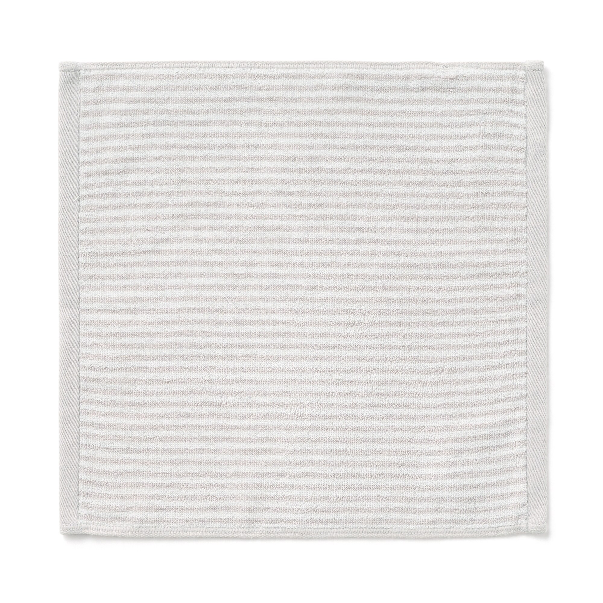 일본 무인양품 도톰한 파일 핸드 타월 고리 포함 무늬 34x35cm 라이트 그레이 스트라이프