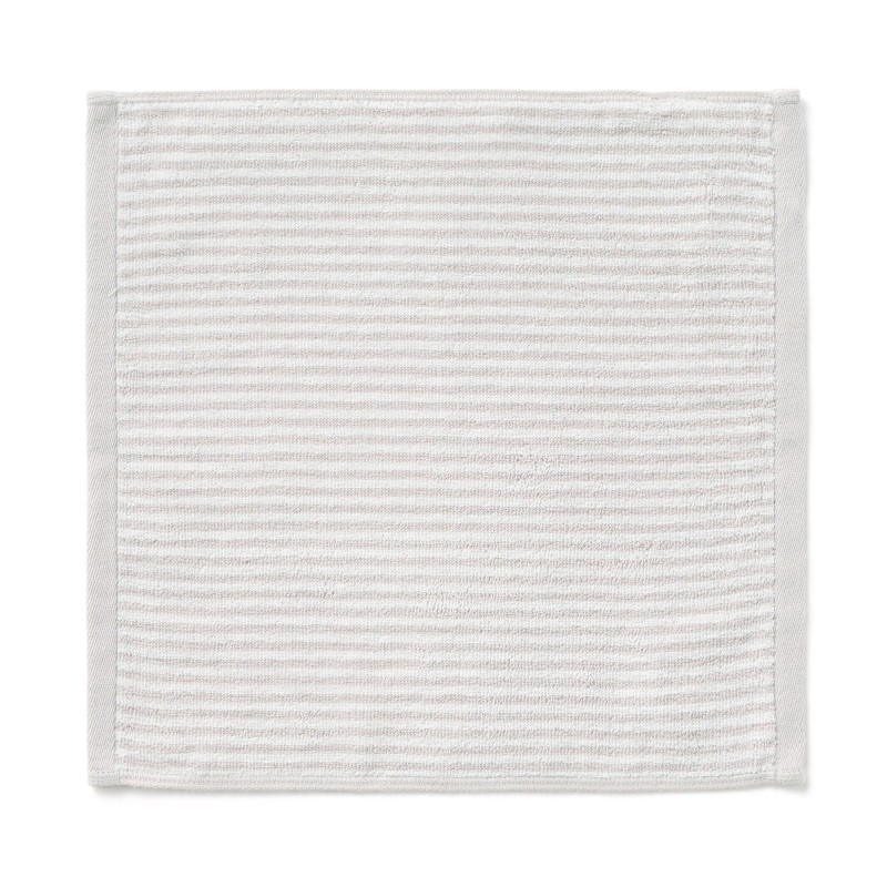 일본 무인양품 도톰한 파일 핸드 타월 고리 포함 무늬 34x35cm 라이트 그레이 스트라이프