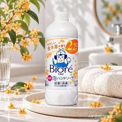비오레 거품 핸드솝 핸드워시 금목서향 리필용 430ml