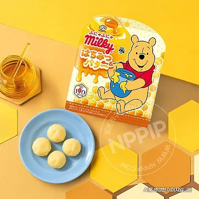 후지야 곰돌이 푸 밀키 소프트 캔디 꿀 버터맛 32g
