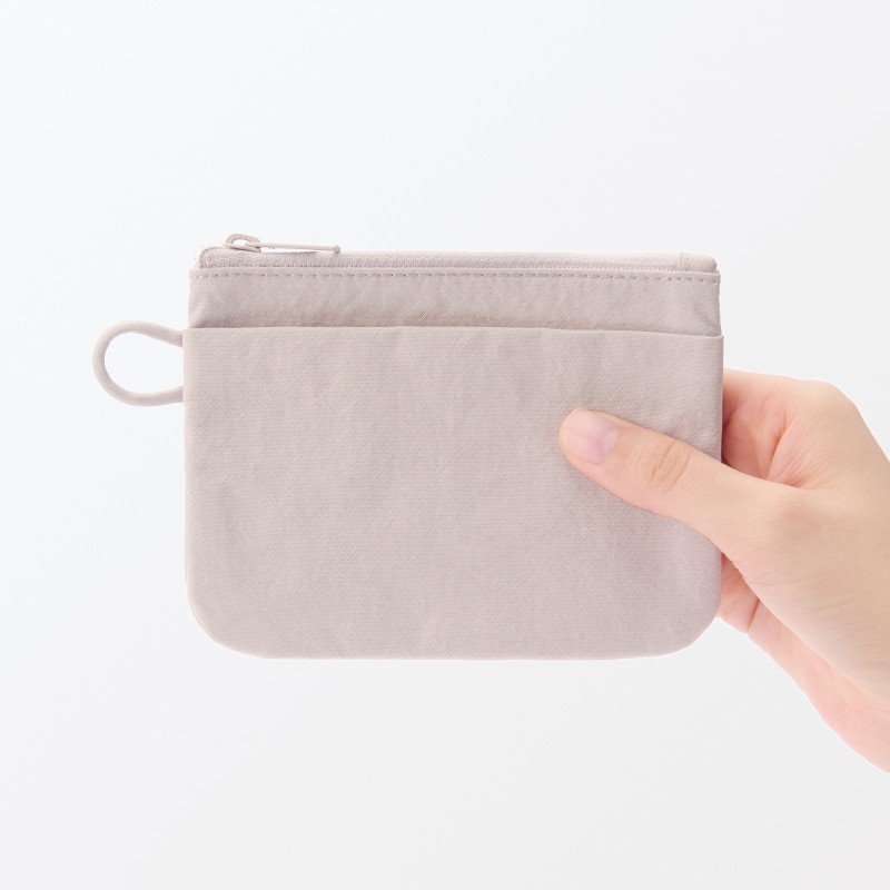 일본 무인양품 링클 나일론 플랫 파우치 S 13.6x10cm 핑크