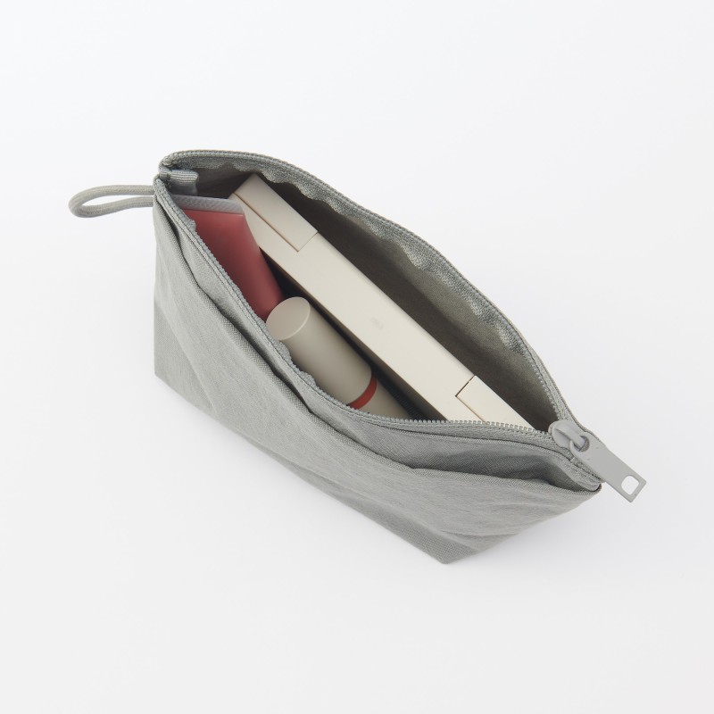 일본 무인양품 링클 나일론 마치 파우치 S 16.5x11x6cm 그레이