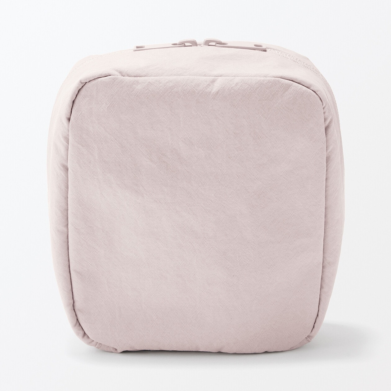 일본 무인양품 링클 나일론 크게 열리는 스퀘어 파우치 14x16x6cm 핑크
