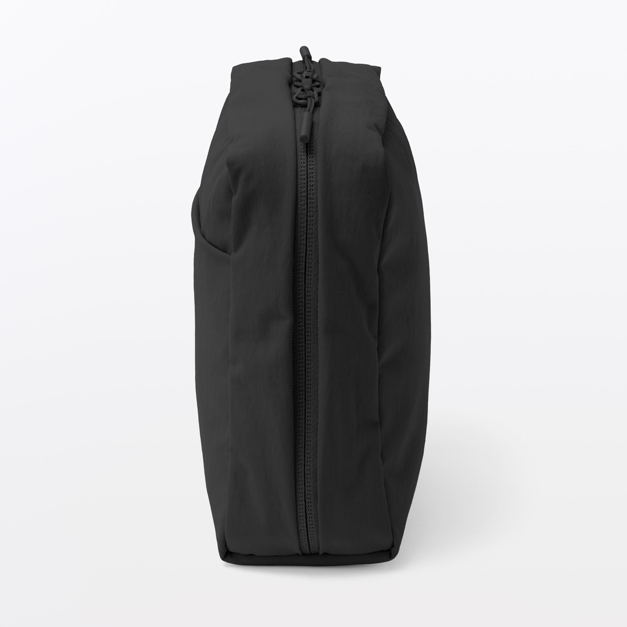 일본 무인양품 발수 재생 나일론 스퀘어 파우치 14x6x16cm 블랙